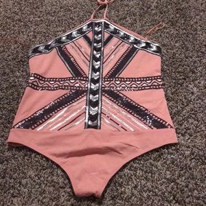 Pink sequin bodysuit